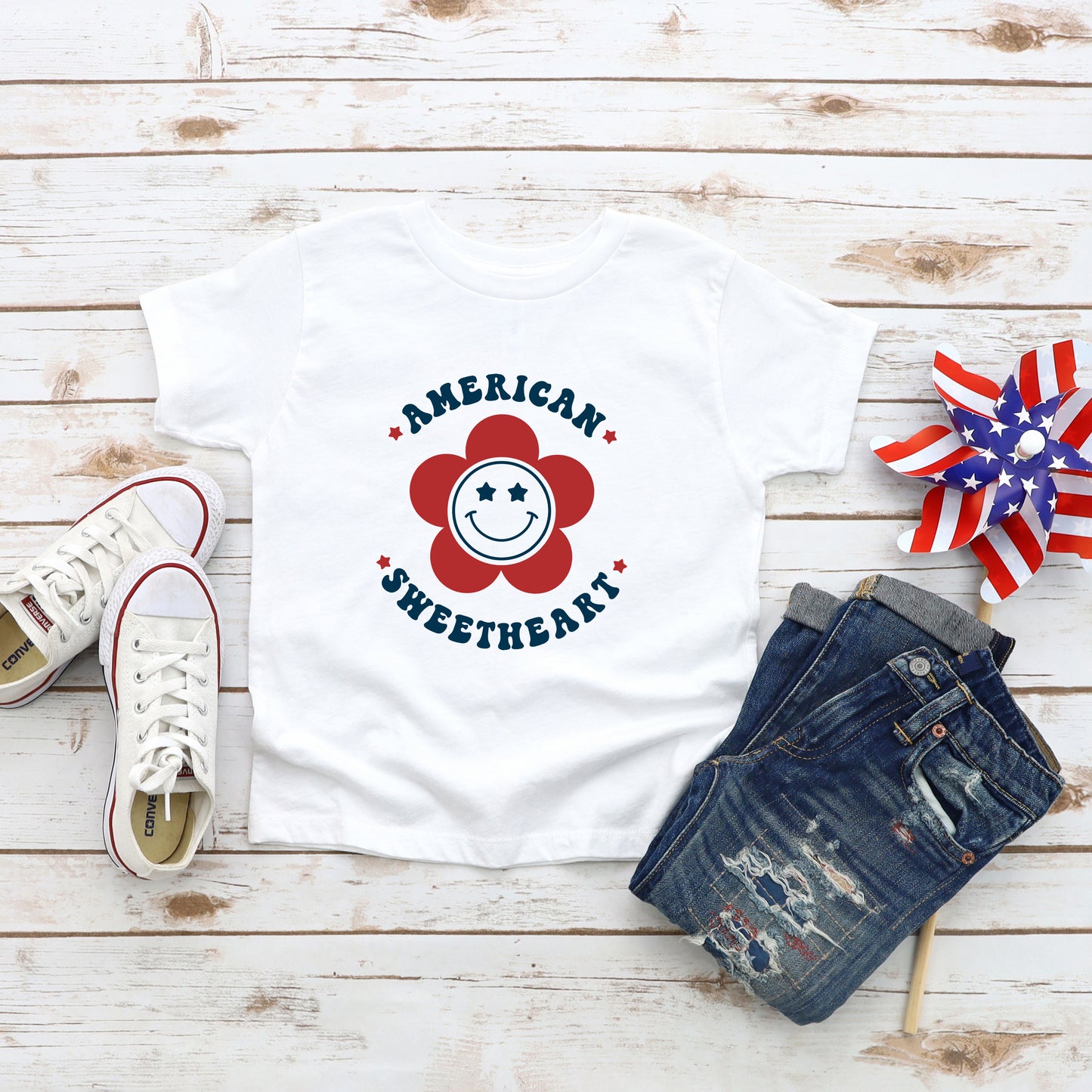 American Sweetheart Flower | Toddler Graphic Short Sleeve Tee