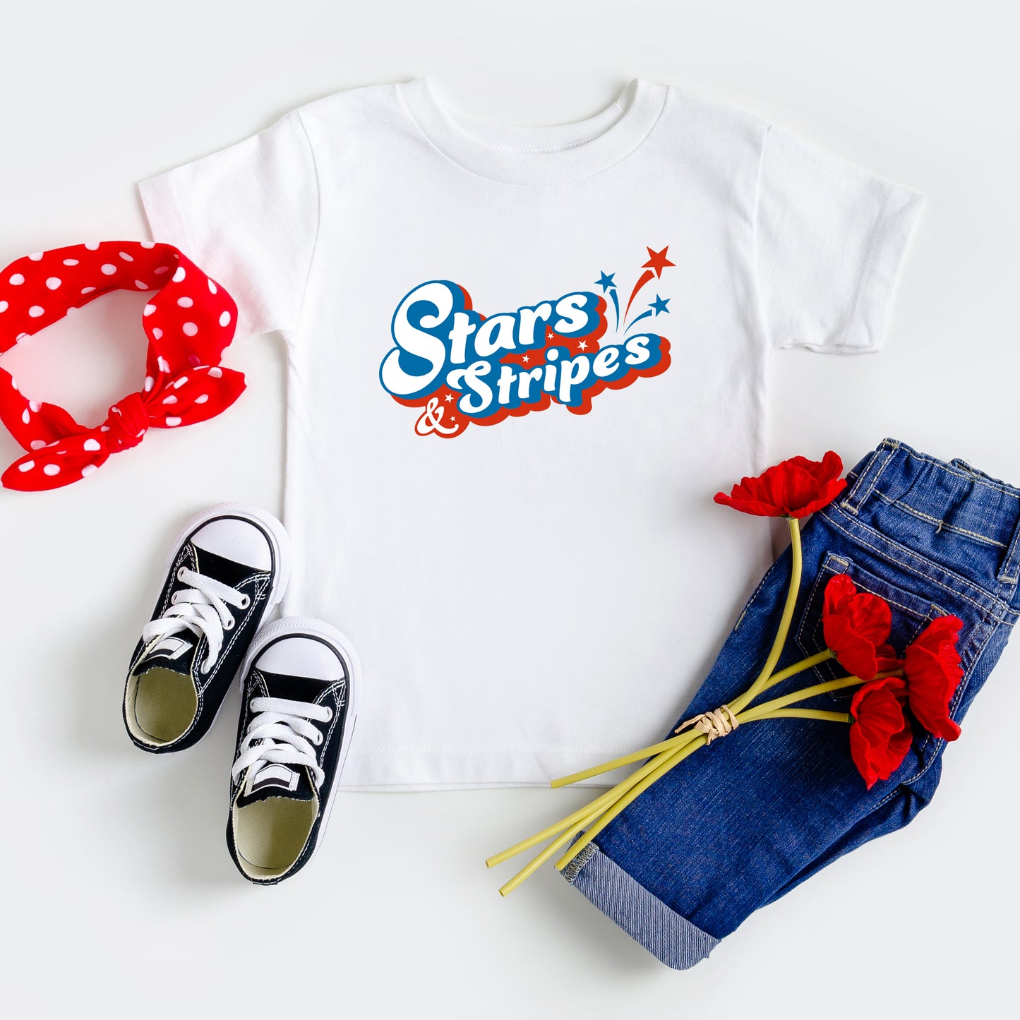 Stars And Stripes Firework | Toddler Graphic Short Sleeve Tee