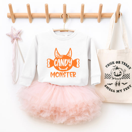 Candy Monster Horns Glitter | Toddler Graphic Sweatshirt