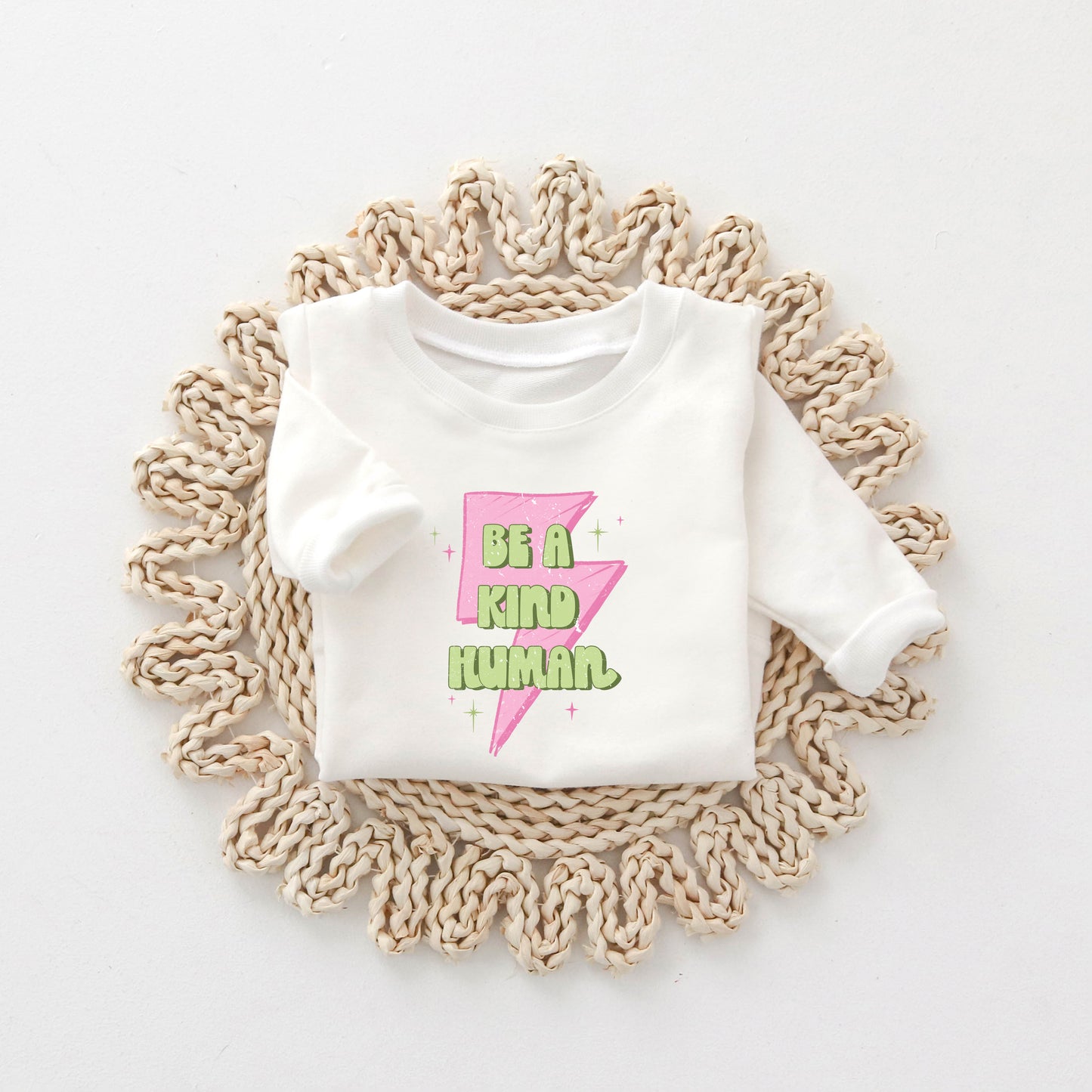 Be A Kind Human Lightning Bolt | Toddler Graphic Sweatshirt