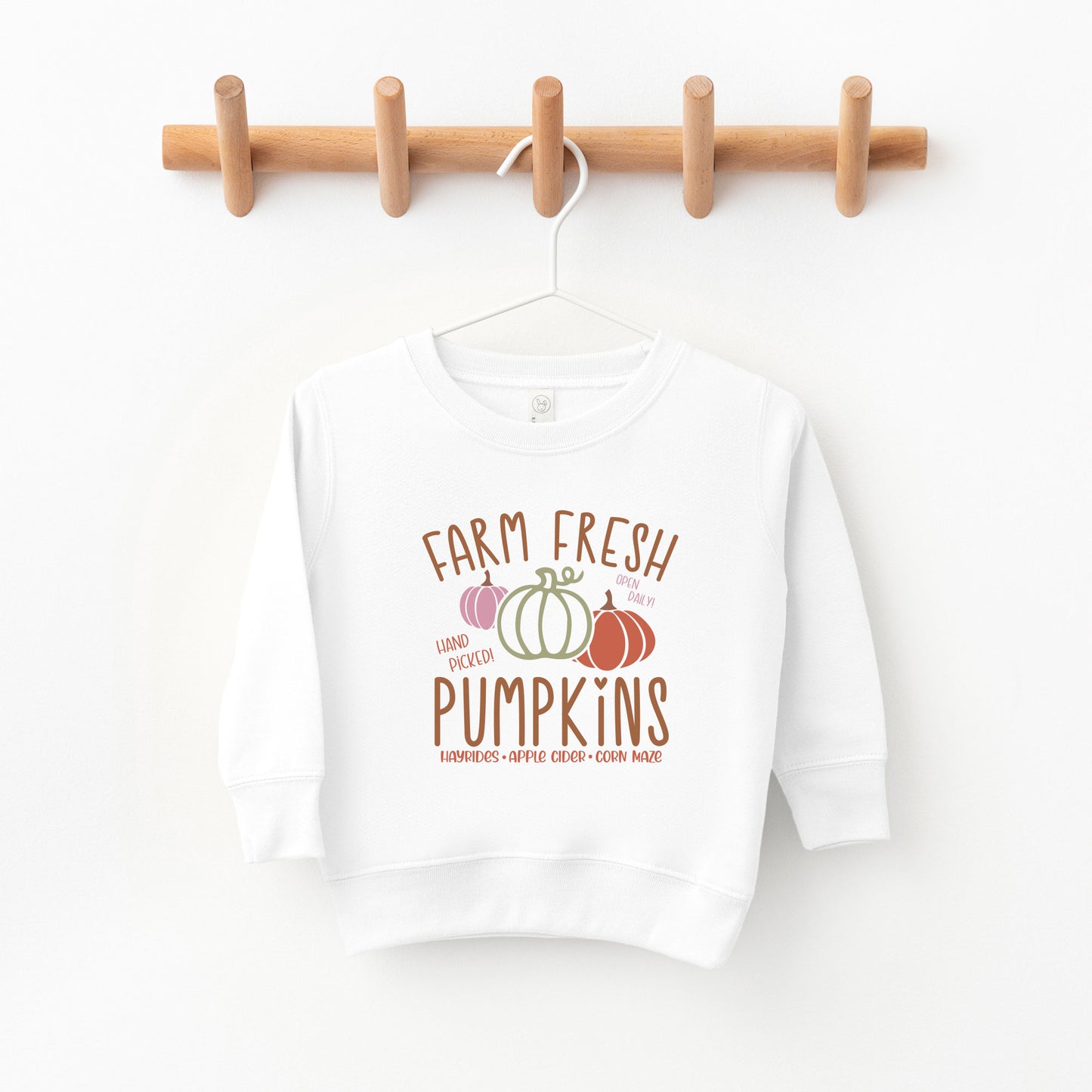 Colorful Farm Fresh Pumpkins | Toddler Graphic Sweatshirt