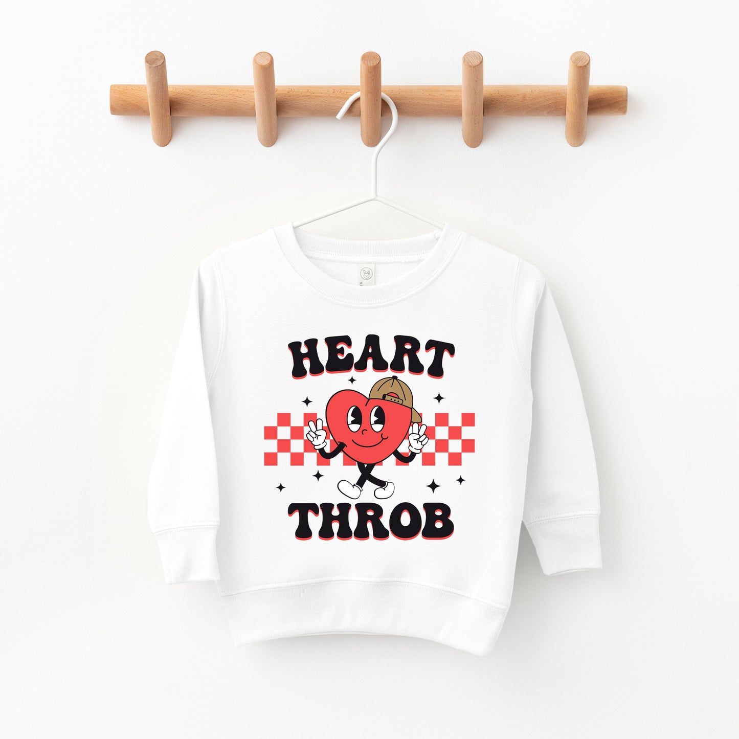 Checkered Heart Throb | Toddler Graphic Sweatshirt