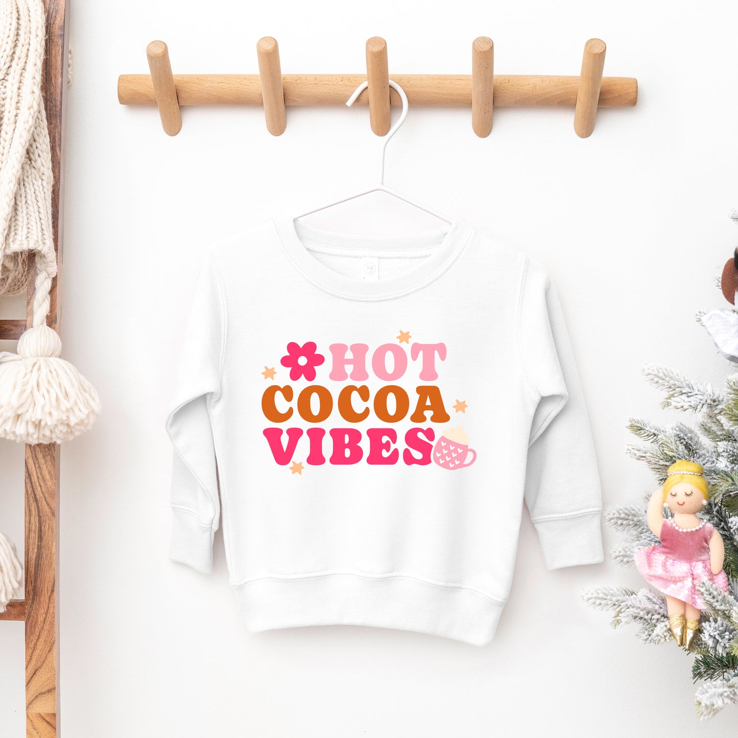 Retro Hot Cocoa Vibes Mug | Toddler Graphic Sweatshirt