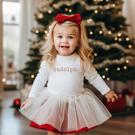 Rudolph Puff Print | Toddler Graphic Long Sleeve Tee