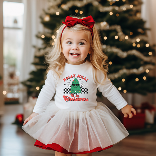 Holly Jolly Christmas Tree | Youth Graphic Long Sleeve Tee