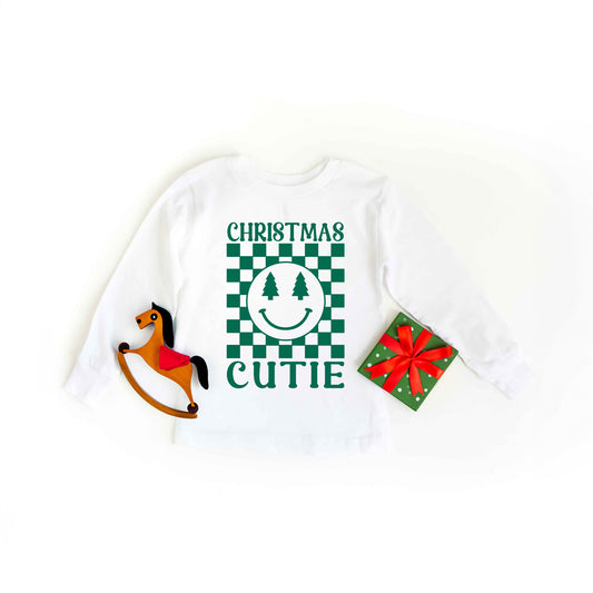 Christmas Cutie Checkered | Youth Graphic Long Sleeve Tee