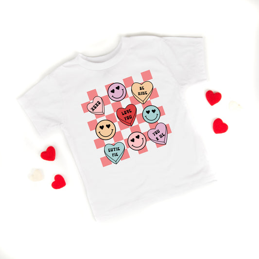 Candy Heart Smile Solid | Youth Graphic Short Sleeve Tee