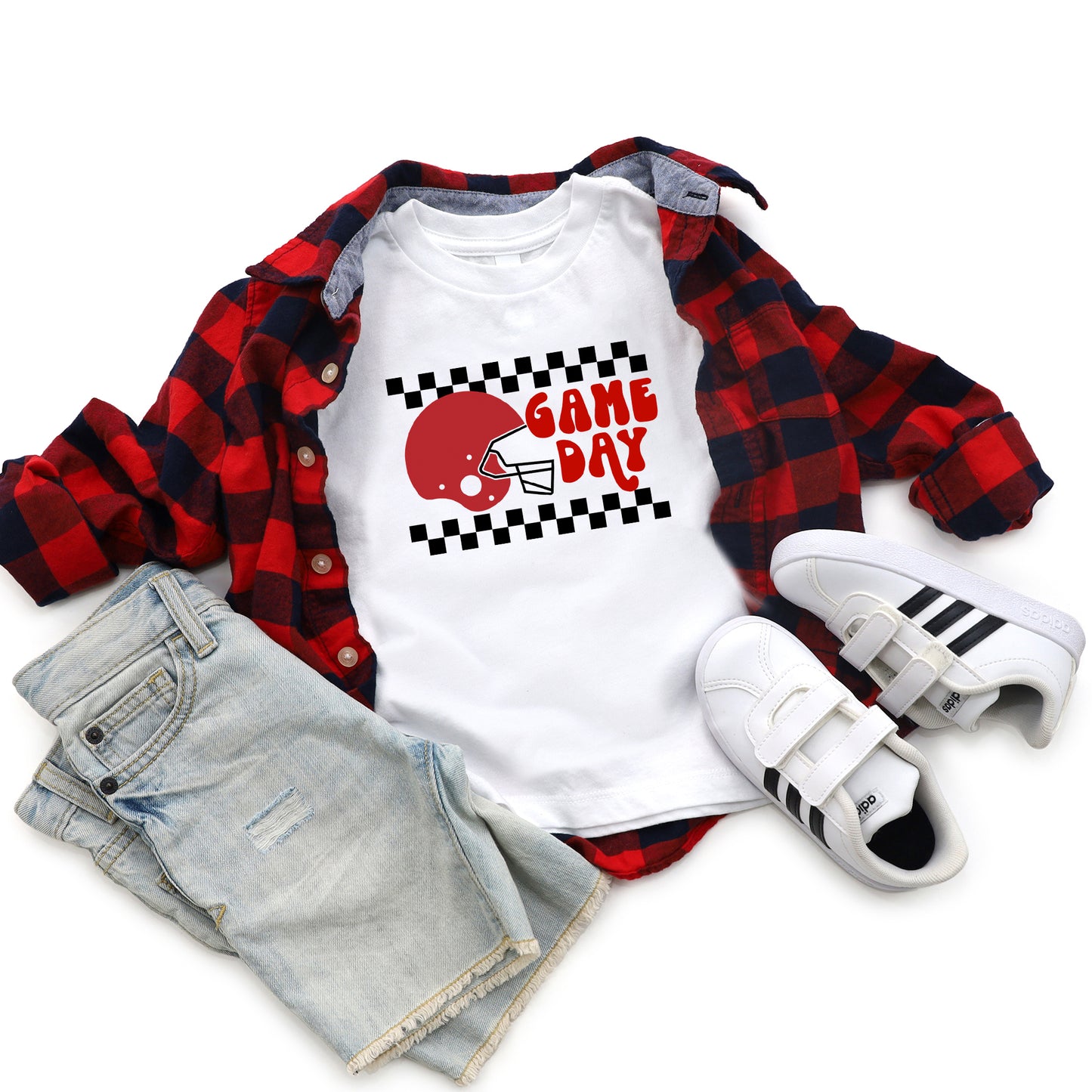 Checkered Game Day | Youth Graphic Short Sleeve Tee