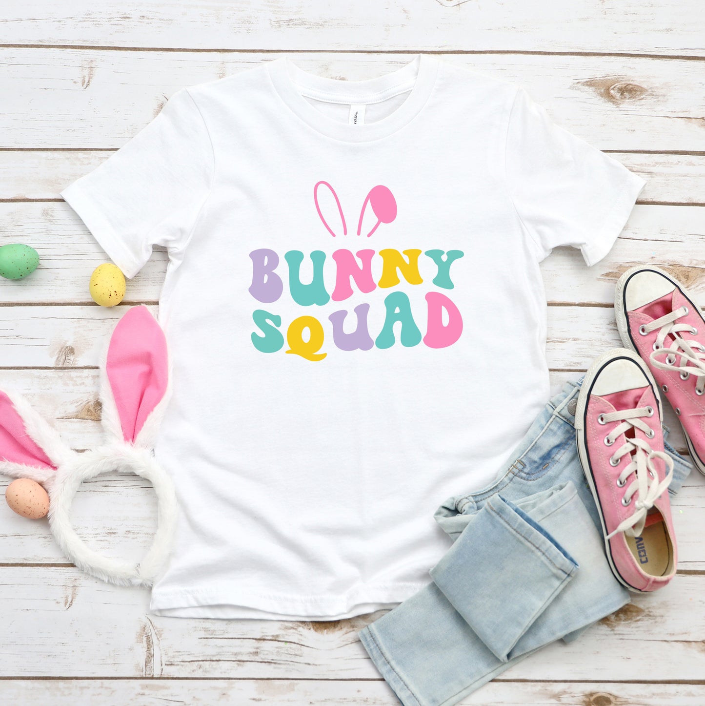 Bunny Squad Colorful | Toddler Graphic Short Sleeve Tee