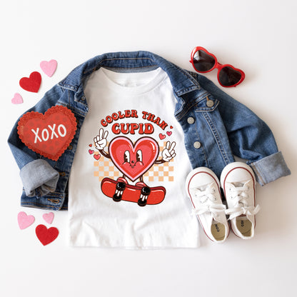 Cooler Than Cupid Skater | Toddler Graphic Short Sleeve Tee