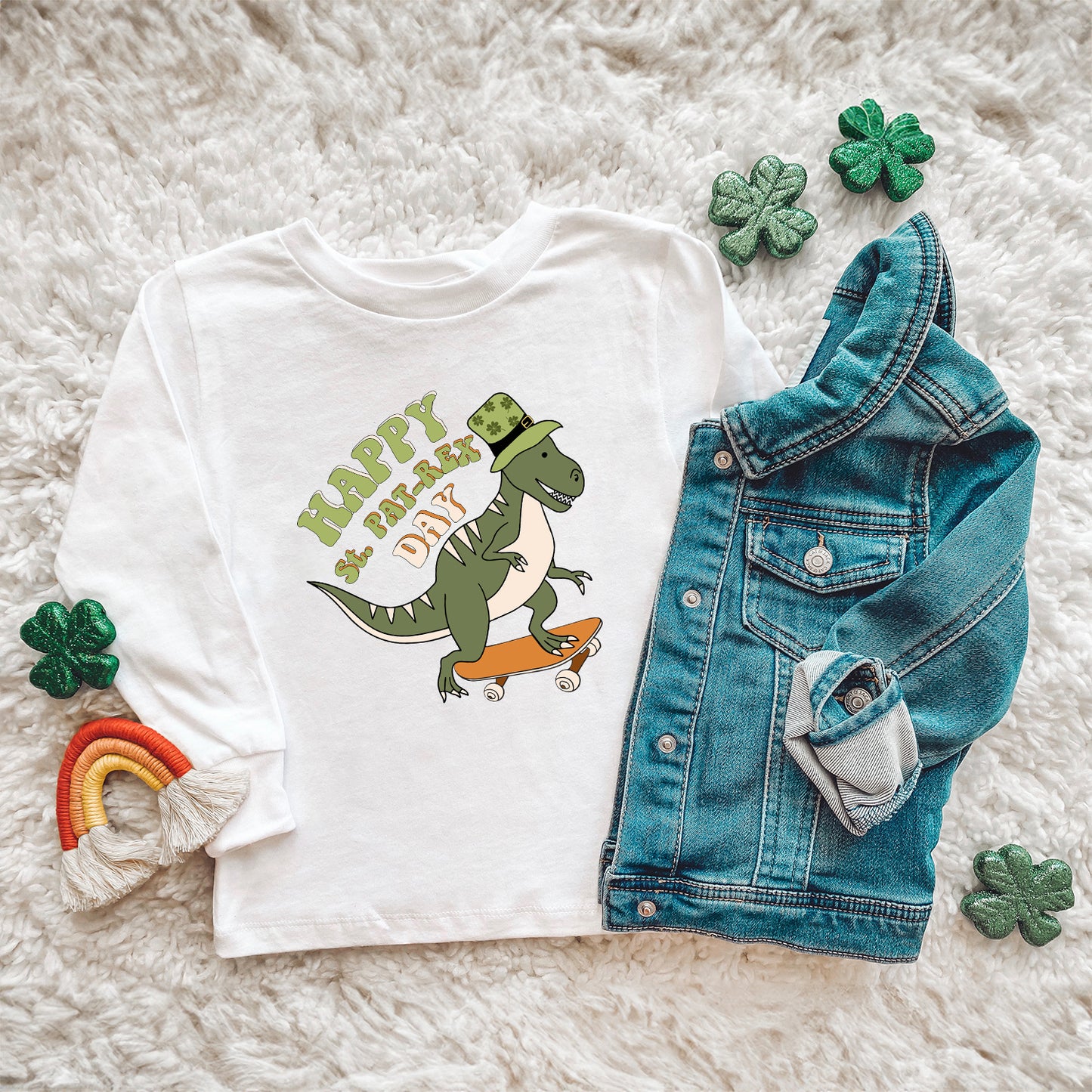 Happy St. Pat-Rex Day | Youth Graphic Long Sleeve Tee