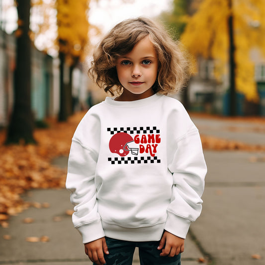 Checkered Game Day | Youth Graphic Sweatshirt