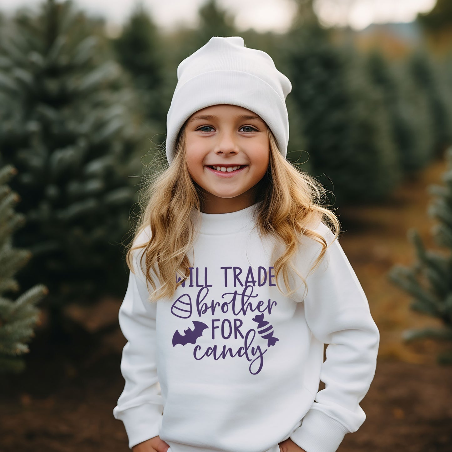 Will Trade Brother For Candy Puff Print | Youth Graphic Sweatshirt