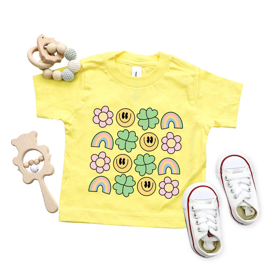 Smiley Clover Daisy | Toddler Graphic Short Sleeve Tee