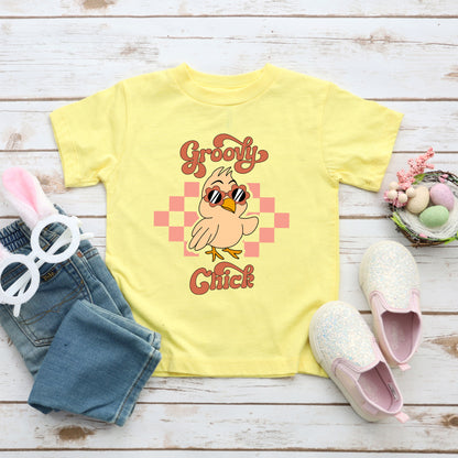 Groovy Chick Checkered | Toddler Graphic Short Sleeve Tee