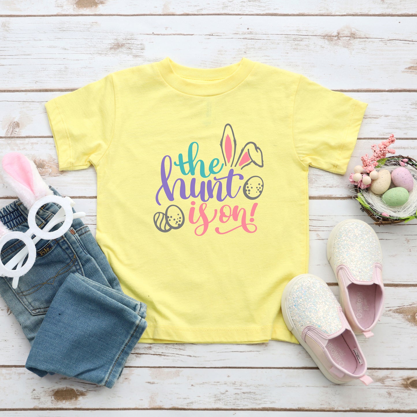 The Hunt Is On Easter | Toddler Graphic Short Sleeve Tee