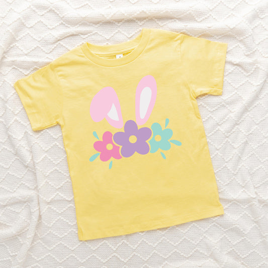 Bunny Ears With Flowers | Toddler Graphic Short Sleeve Tee