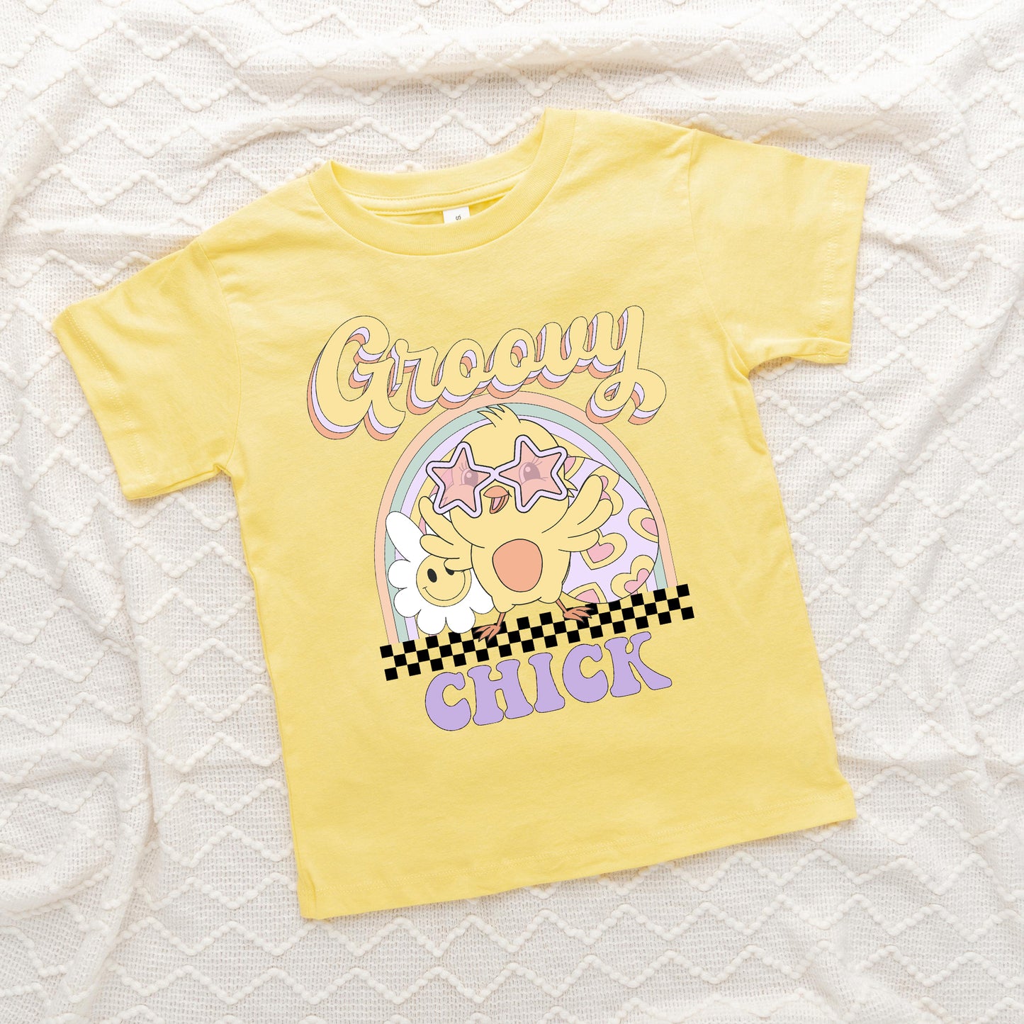 Groovy Easter Chick | Toddler Graphic Short Sleeve Tee