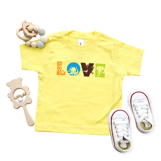 Love With Animal Letters | Toddler Graphic Short Sleeve Tee