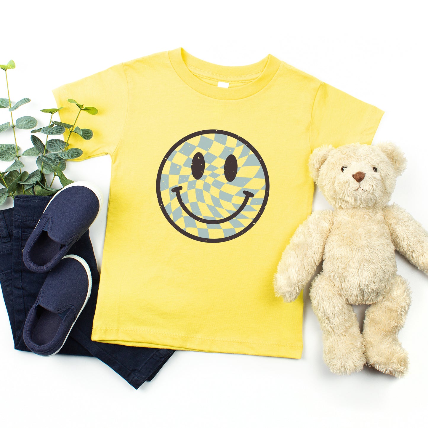 Checker Board Smiley Face | Toddler Graphic Short Sleeve Tee