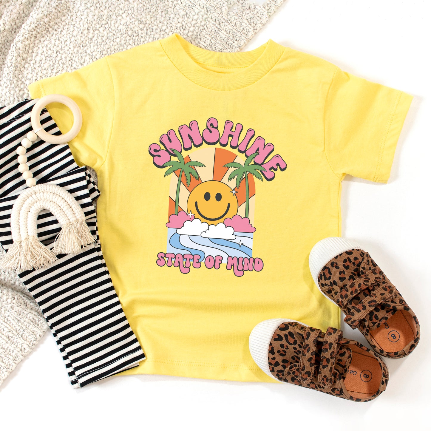 Sunshine State Of Mind Smiley | Toddler Graphic Short Sleeve Tee