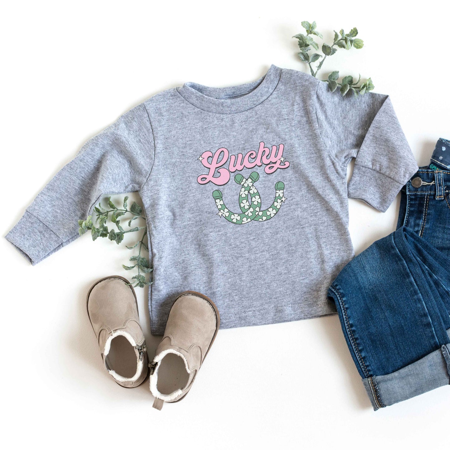 Lucky Horseshoes | Toddler Long Sleeve Tee