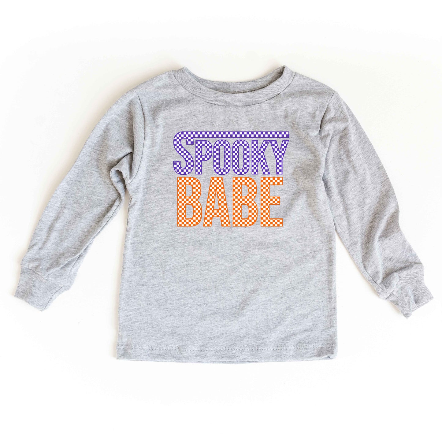 Spooky Babe Checkered | Toddler Graphic Long Sleeve Tee