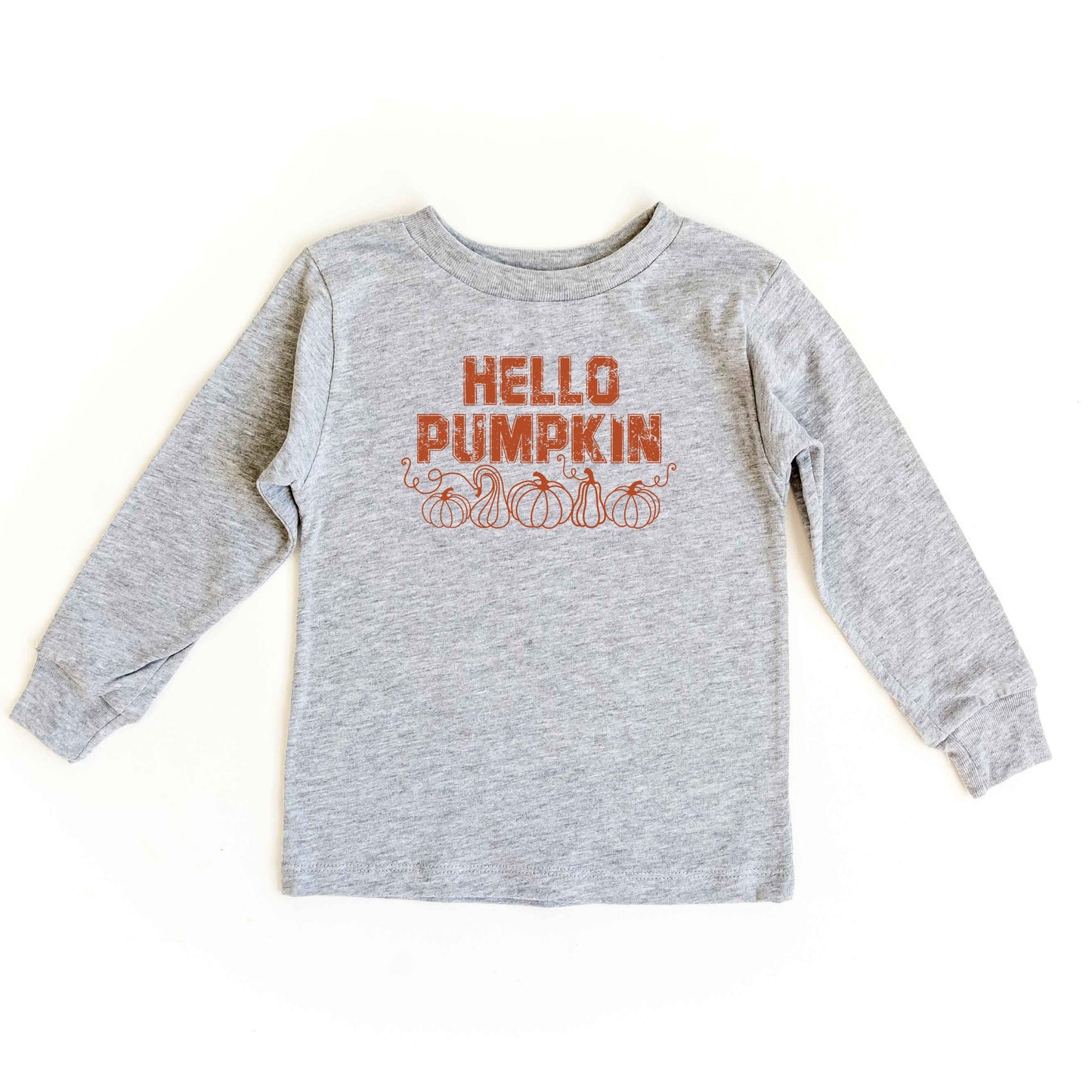 Hello Pumpkin Distressed | Youth Graphic Long Sleeve Tee