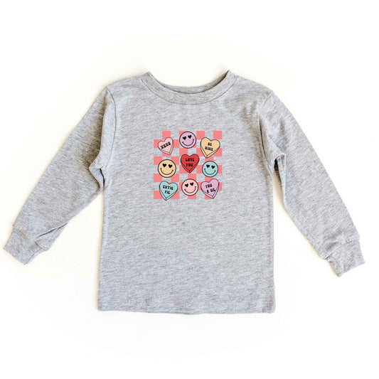 Candy Heart Smile Solid | Toddler Long Sleeve Tee