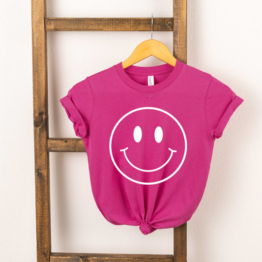 Smiley Face Outline | Youth Short Sleeve Crew Neck