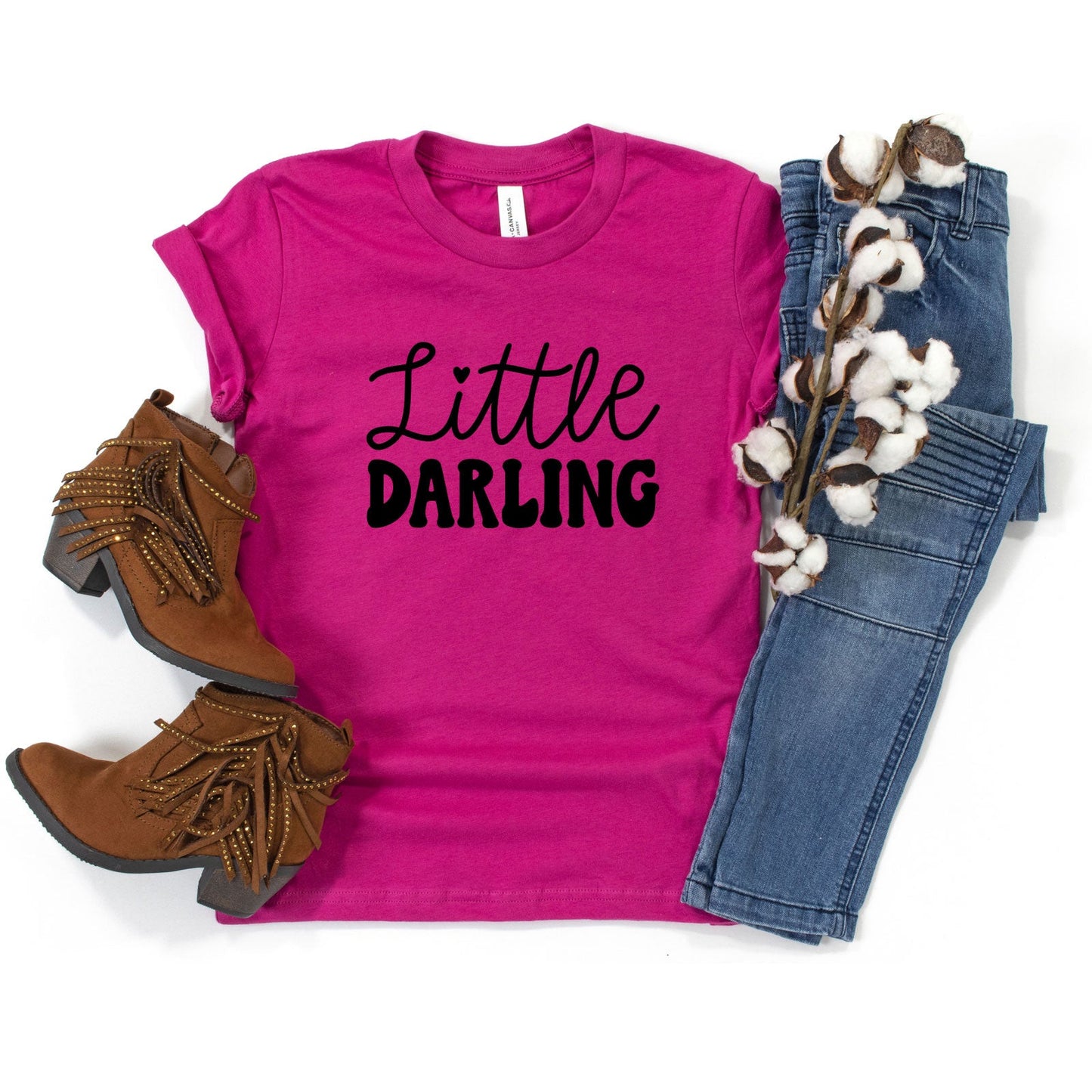 Little Darling Cursive | Youth Short Sleeve Crew Neck
