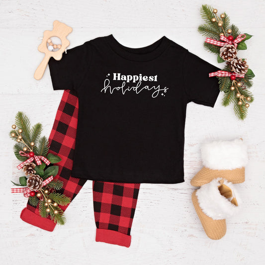 Happiest Holidays | Toddler Short Sleeve Crew Neck