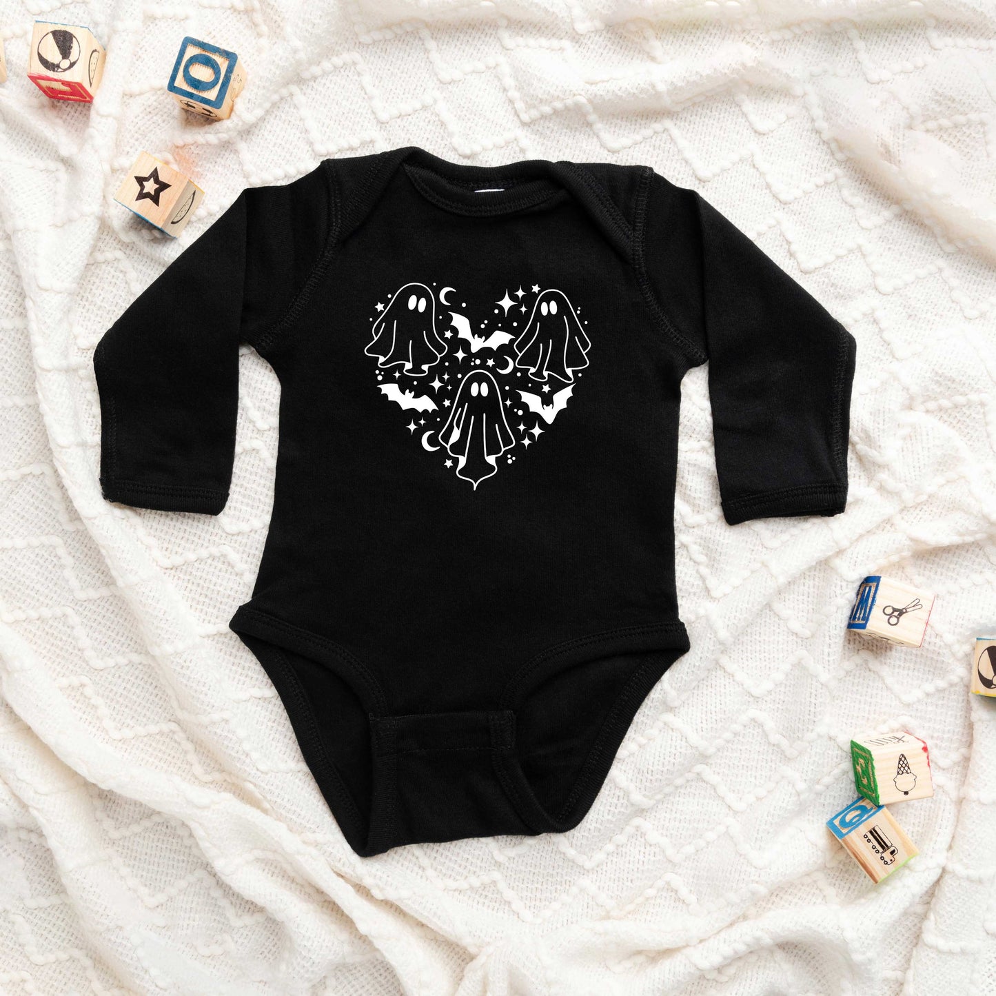 Ghosts Heart | Baby Graphic Long Sleeve Onesie