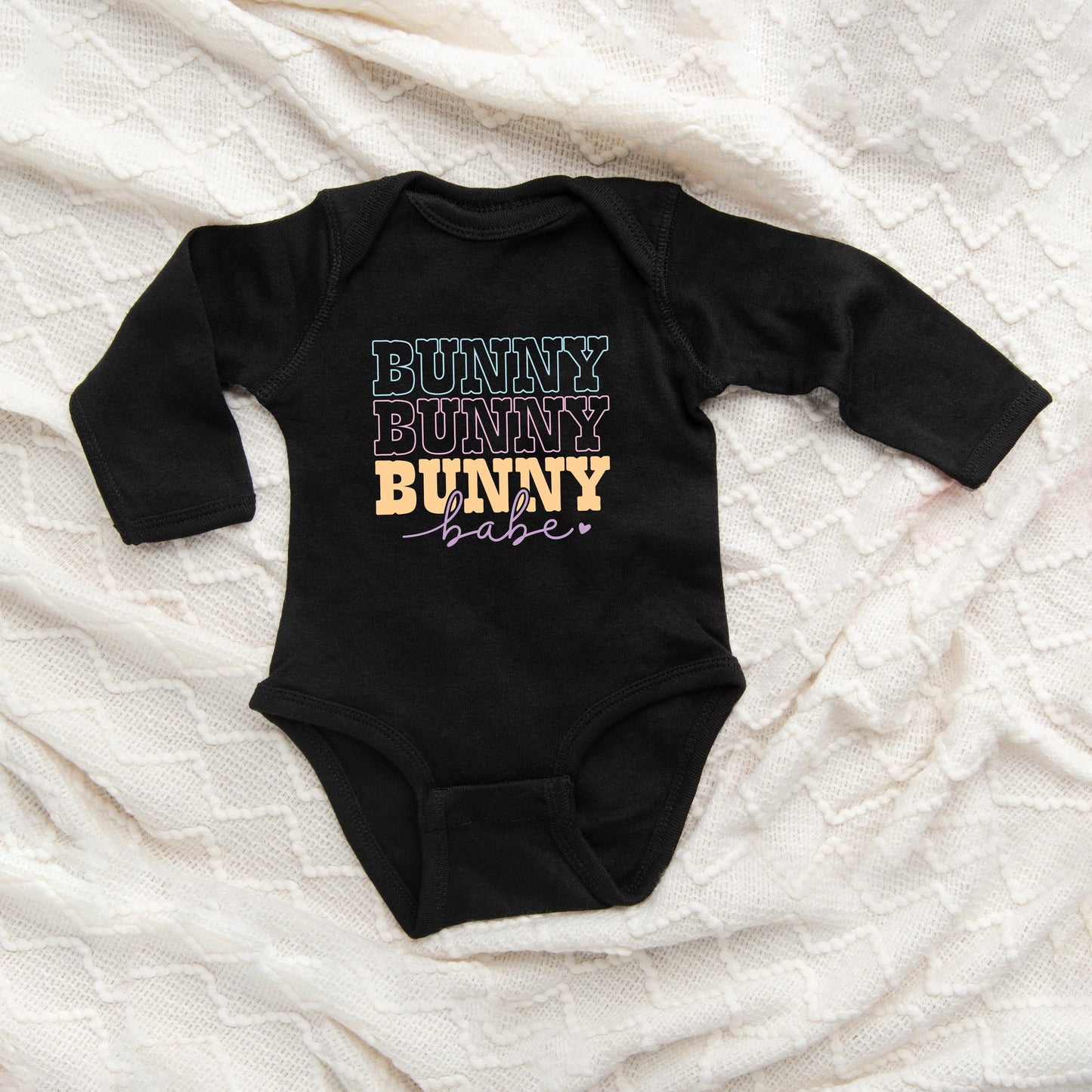 Bunny Babe Cursive | Baby Long Sleeve Onesie