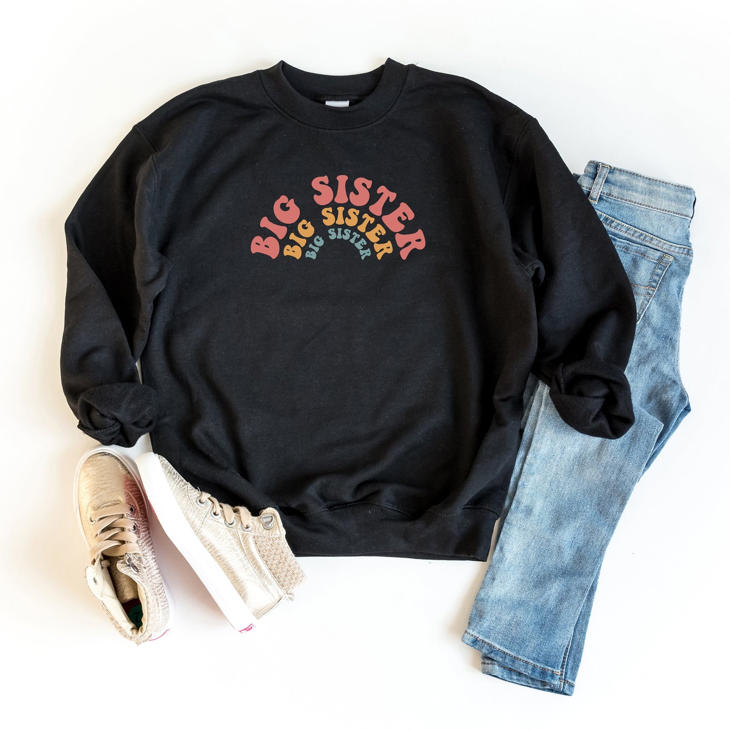 Big Sister Stacked Curved | Youth Sweatshirt