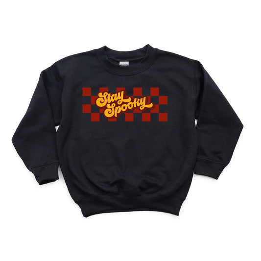 Stay Spooky Retro Checkered | Youth Sweatshirt