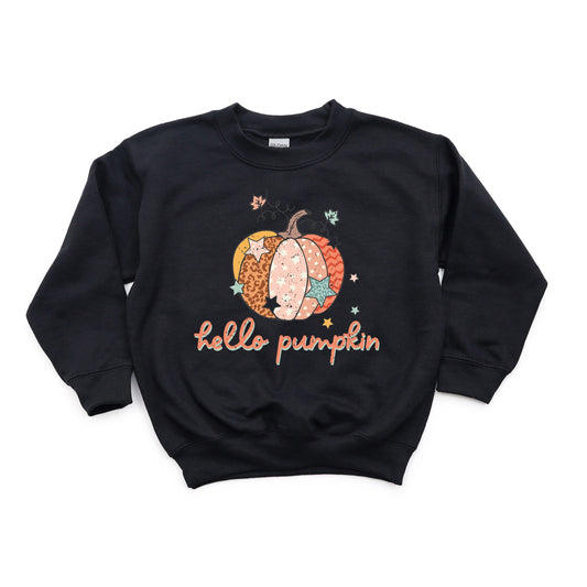 Hello Pumpkin Colorful Stars | Youth Sweatshirt