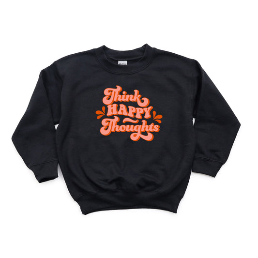 Retro Think Happy Thoughts | Youth Sweatshirt