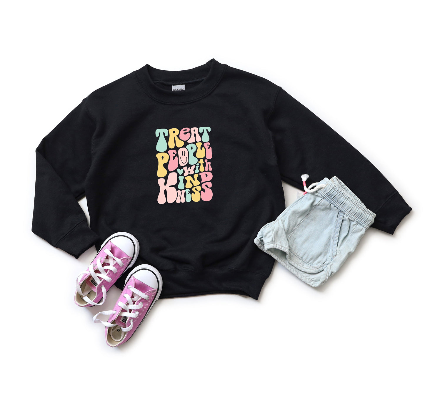 Retro Treat People With Kindness | Youth Sweatshirt
