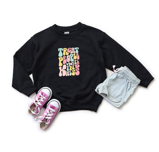 Retro Treat People With Kindness | Youth Sweatshirt