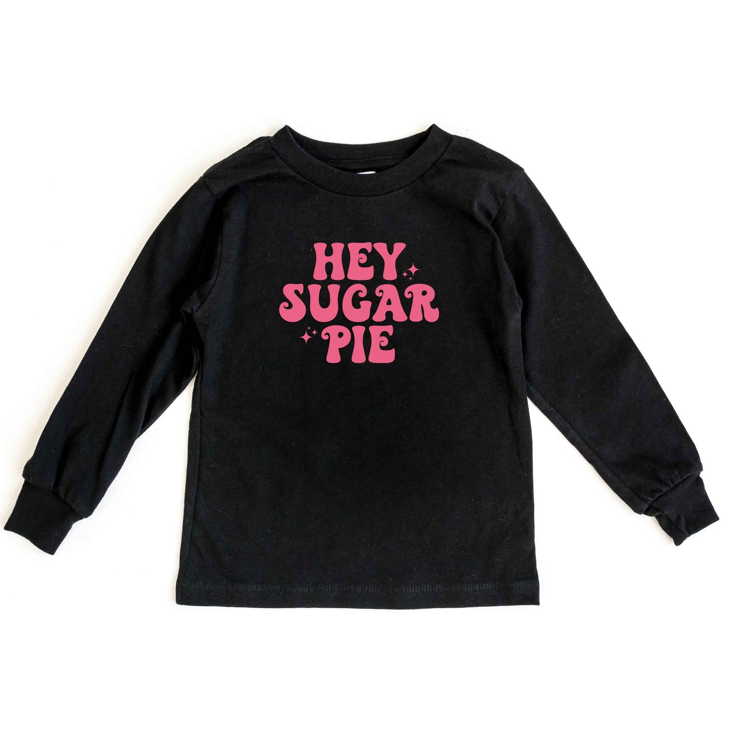 Hey Sugar Pie Stars Pink | Toddler Long Sleeve Tee
