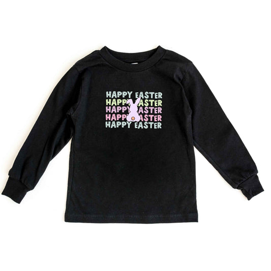 Pastel Happy Easter Stacked | Toddler Long Sleeve Tee
