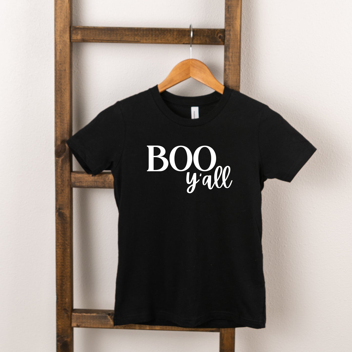 Boo Y'all Cursive | Toddler Short Sleeve Crew Neck