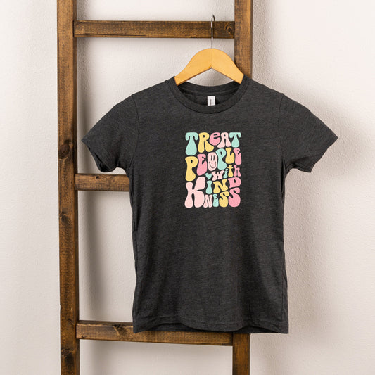 Retro Treat People With Kindness | Toddler Short Sleeve Crew Neck