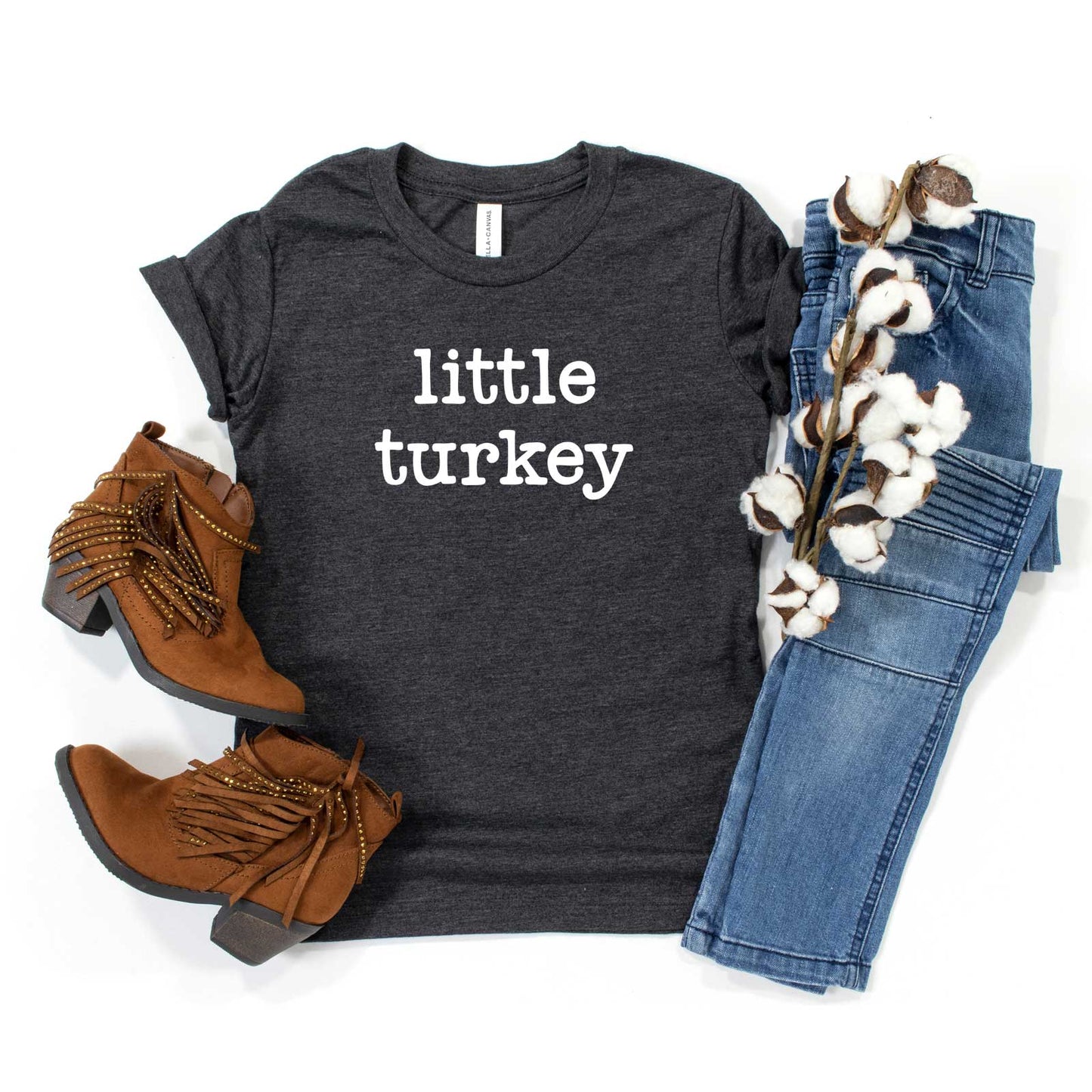 Little Turkey Typewriter | Youth Short Sleeve Crew Neck