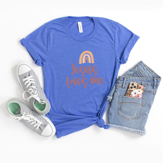Jesus Loves Me Rainbow | Youth Short Sleeve Crew Neck