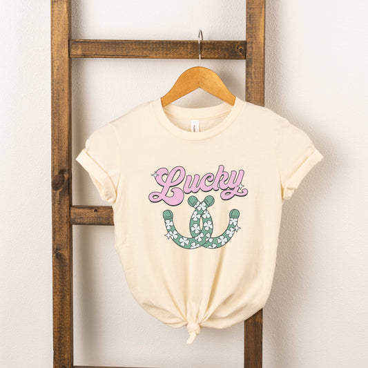 Lucky Horseshoes | Toddler Short Sleeve Crew Neck