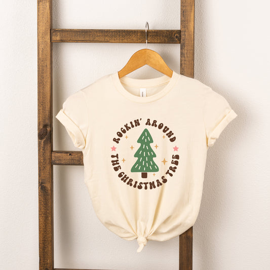 Retro Rockin Around Tree | Youth Short Sleeve Crew Neck