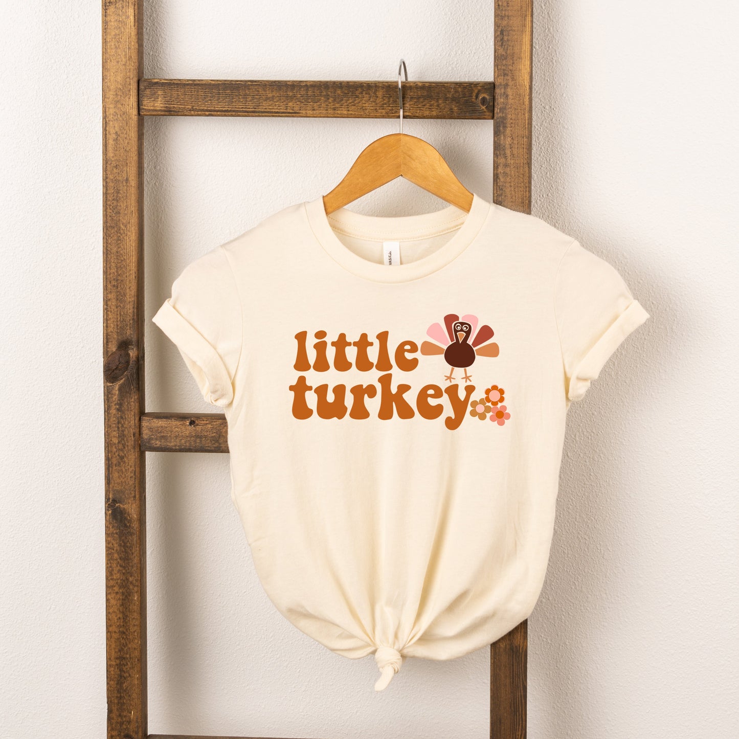 Little Turkey Flowers | Toddler Short Sleeve Crew Neck