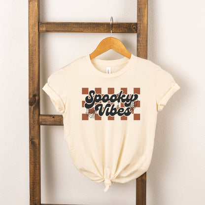 Checkered Spooky Vibes | Toddler Short Sleeve Crew Neck
